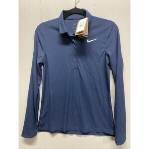 Nike Women's Dri-Fit Activewear Top Navy Long Sleeves Size Small New With Tags